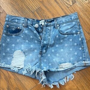 super Down star Distressed Jean Shorts